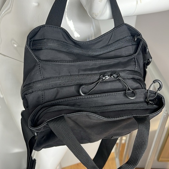 Ganni Black Nylon Recycled Triple Compartment Double Handle Crossbody Bag - Picture 3 of 10